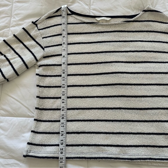 H&M Cropped Striped Bell Sleeve Sweater | Boat / Scoop Neck | Size S Women’s - Picture 4 of 8
